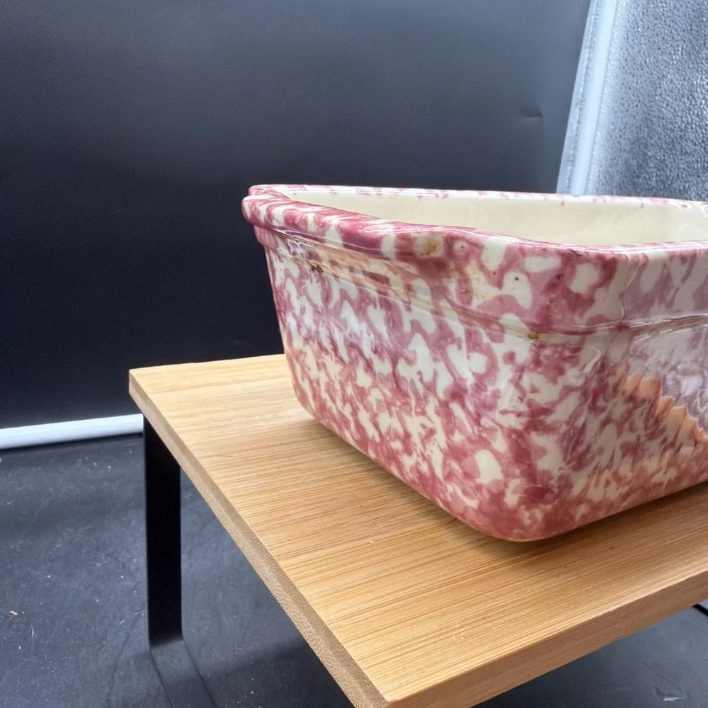 VTG Workshops Gerald E. Henn U.S.A. Roseville Spongeware Mini Loaf Pan Pottery